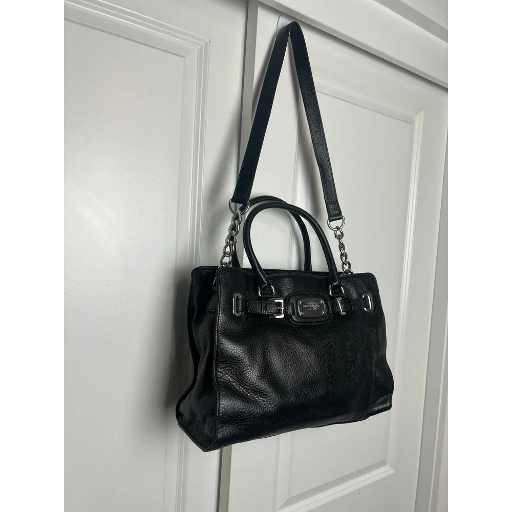 Black Michael kors Hamilton large pebbled leather